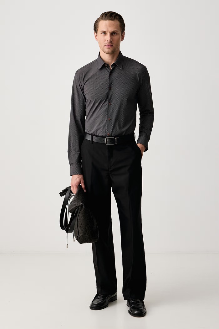 BOSS Košeľa pánska P-ROAN-K-F-263 50571505 hnedá AW26