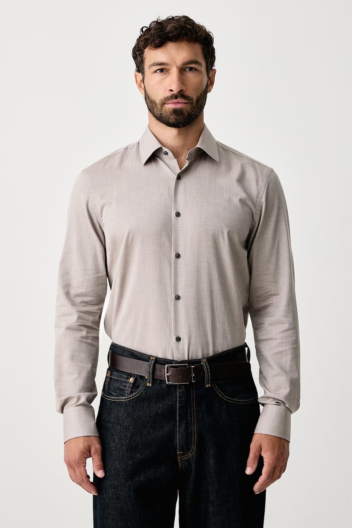 BOSS Koszula męska bawełniana H-HANK-K-C1-261 beżowy 50571485