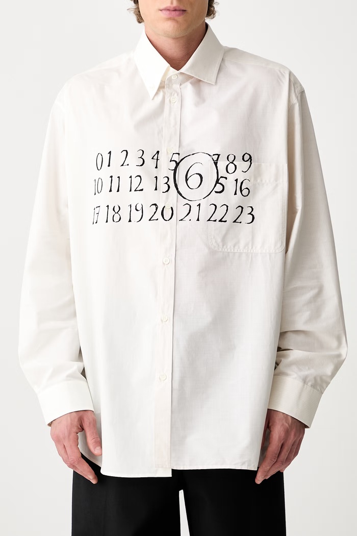 MM6 Maison Margiela koszula męska bawełniana SH0DT0025.MTN041 beżowy