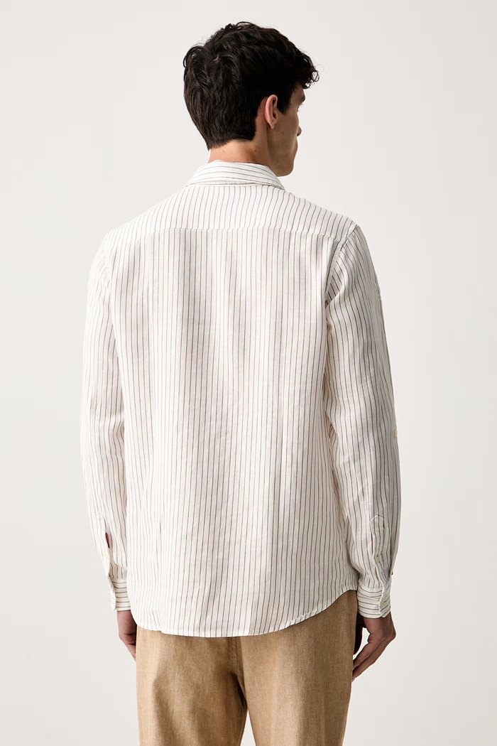Odzież Scotch & Soda koszula męska lniana 184270 biały