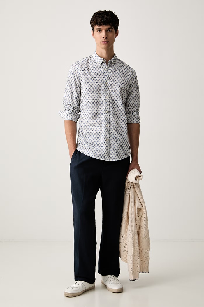 Scotch & Soda koszula męska bawełniana 183563 niebieski AW26