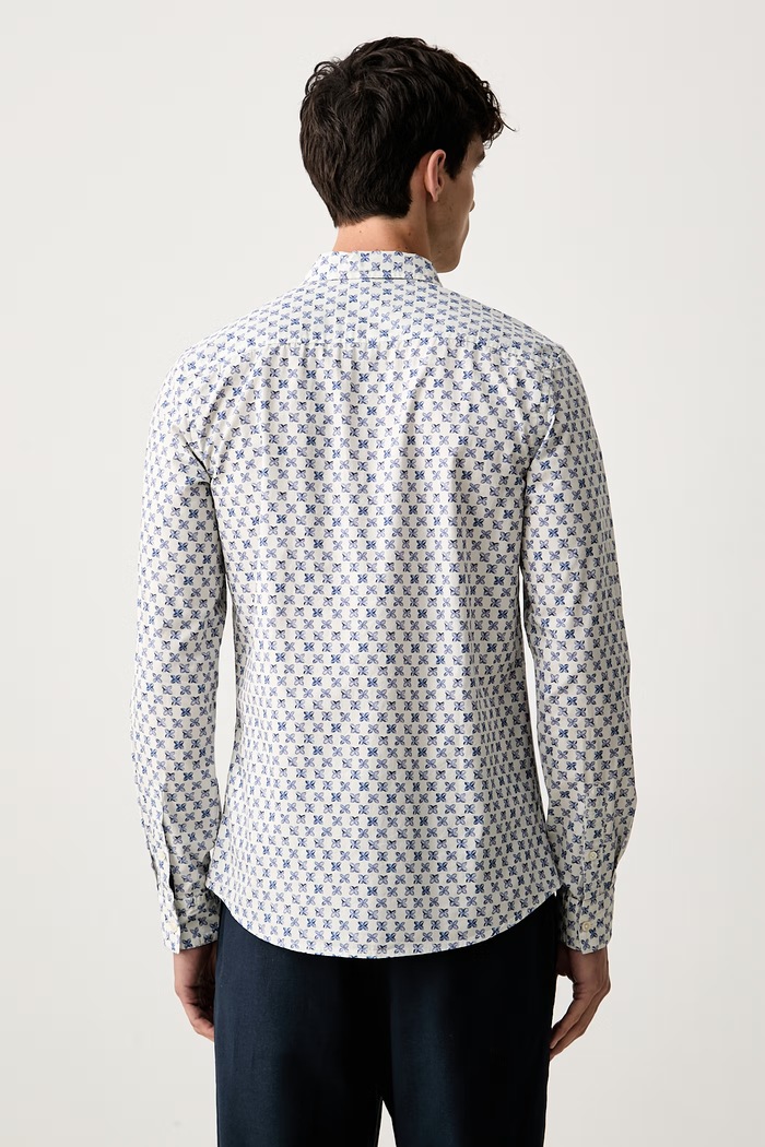 Odzież Scotch & Soda koszula męska bawełniana 183563 niebieski