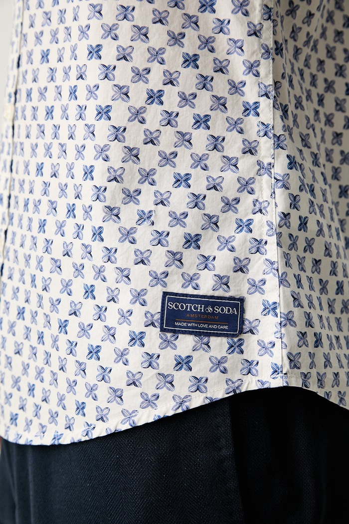 Scotch & Soda koszula męska bawełniana 183563 niebieski