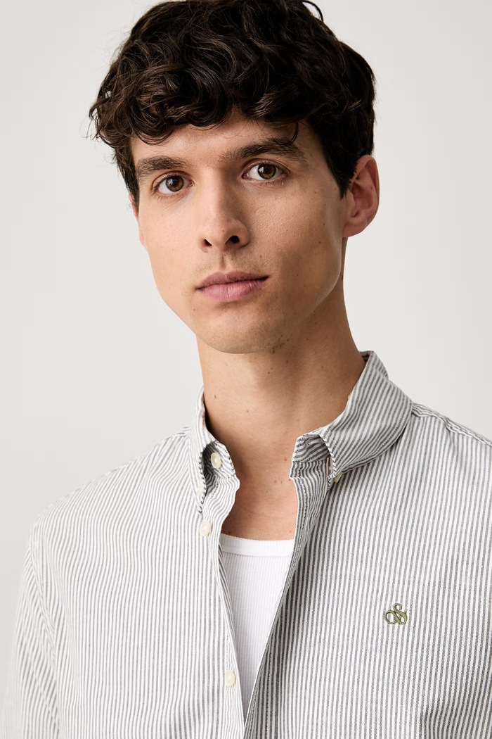 Scotch & Soda koszula męska bawełniana z elastanem biały 183561