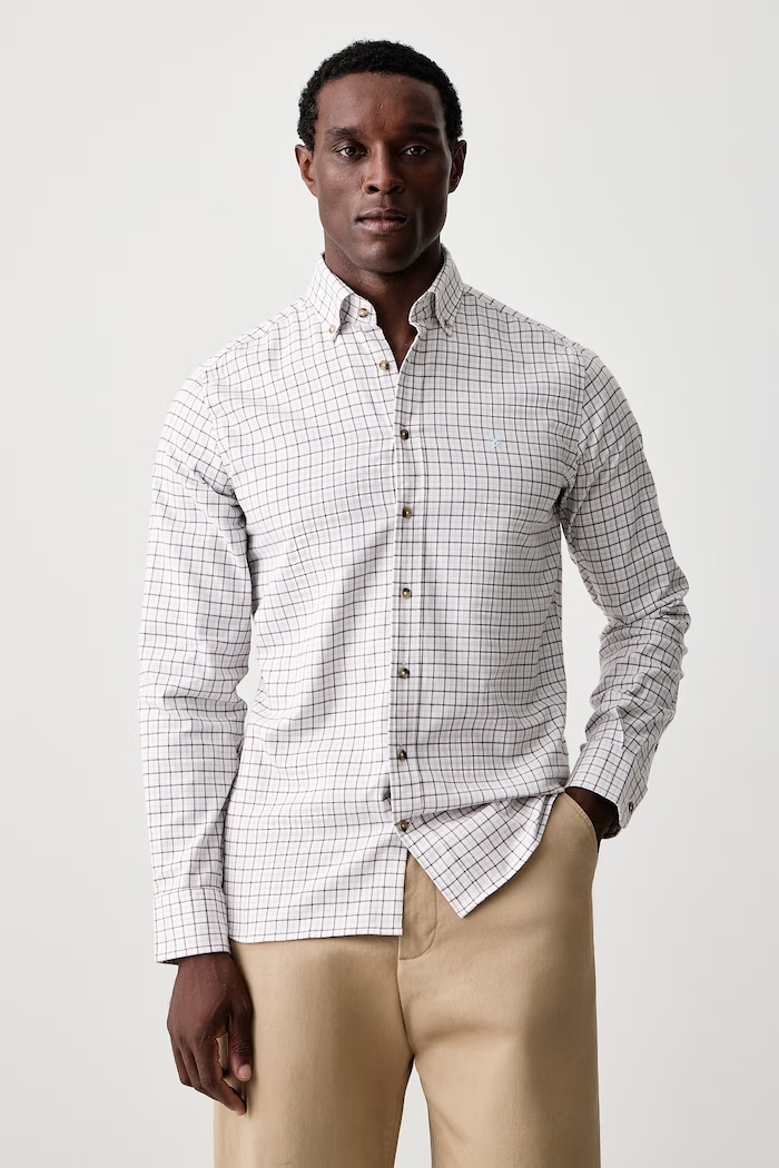 Hackett London Koszula męska bawełniana brązowy HM3010854