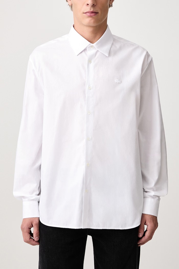Cămașă oxford din bumbac Lacoste alb CH8729