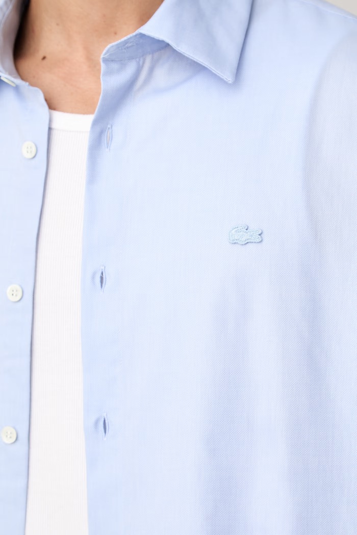 Lacoste koszula oxford bawełniana CH8729 niebieski