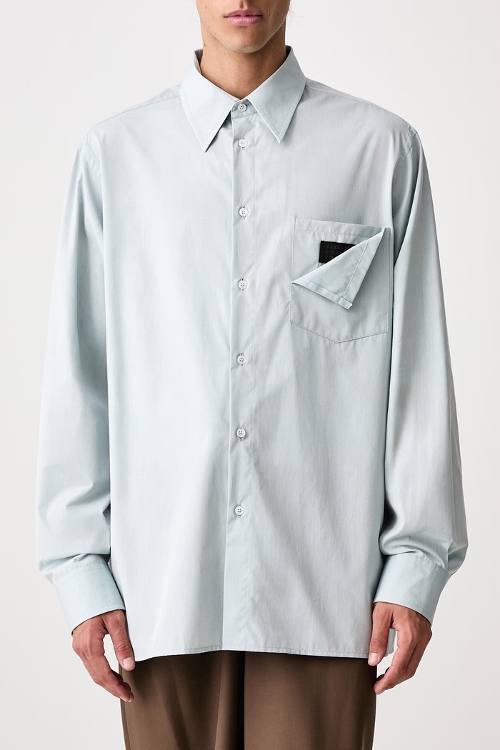 Koszula bawełniana męska MM6 Maison Margiela niebieski SH2DT0058.M36094