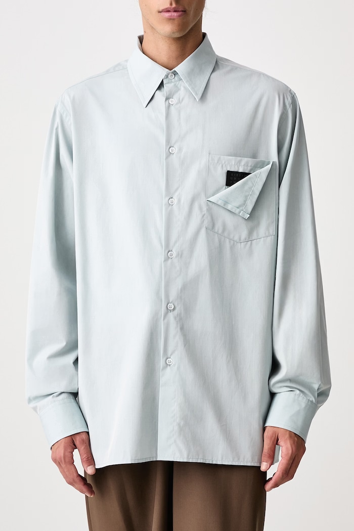 Koszula bawełniana męska MM6 Maison Margiela niebieski SH2DT0058.M36094