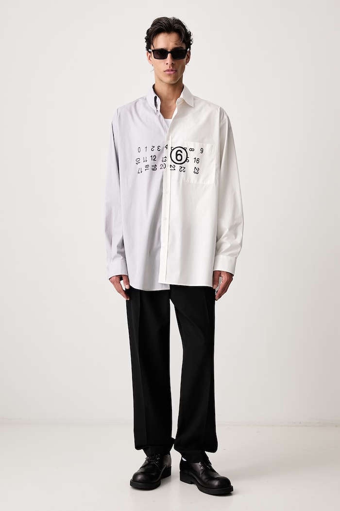 MM6 Maison Margiela Koszula męska z bawełną SH0DT0057.MTN183 biały AW26