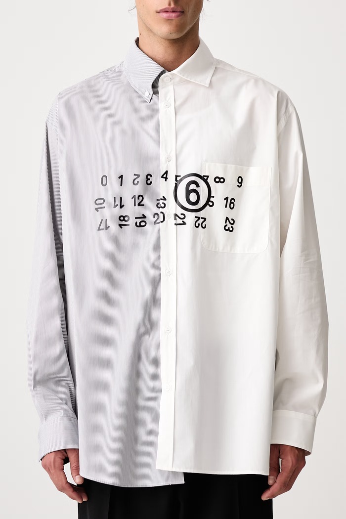 Koszula męska z bawełną MM6 Maison Margiela biały SH0DT0057.MTN183