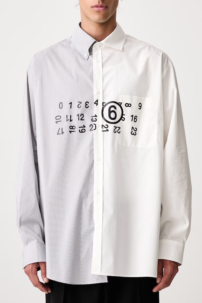 Koszula męska z bawełną MM6 Maison Margiela biały SH0DT0057.MTN183