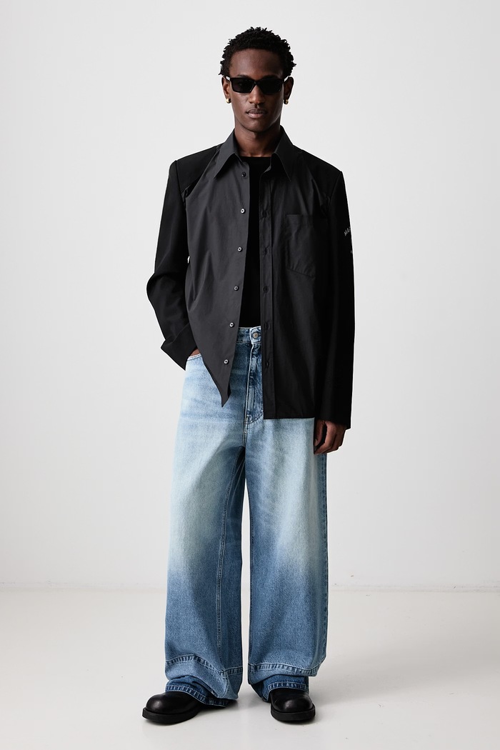 MM6 Maison Margiela Koszula męska bawełniana SH0DT0056.MTN191 czarny AW26