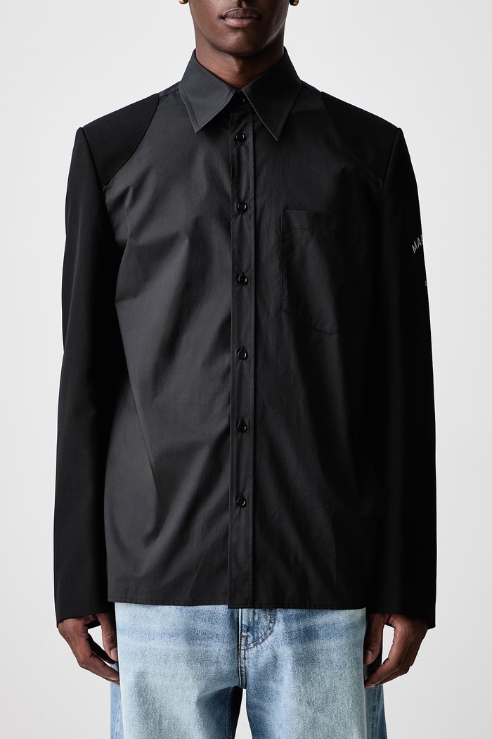 Koszula męska bawełniana MM6 Maison Margiela czarny SH0DT0056.MTN191