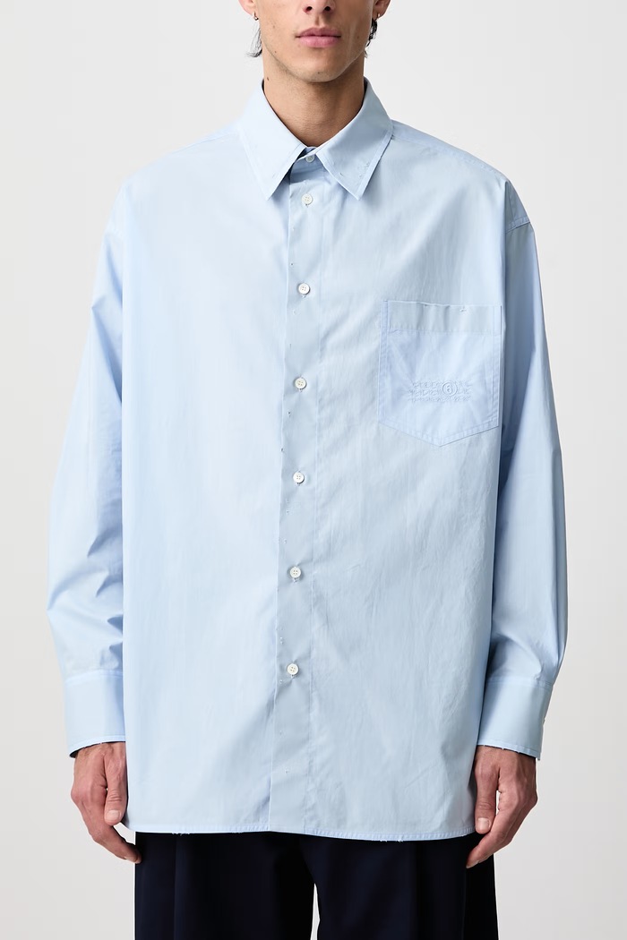 Koszula męska bawełniana MM6 Maison Margiela niebieski SH0DT0051.M35256