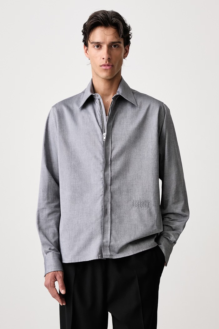 MM6 Maison Margiela Koszula bawełniana męska szary SH0DT0049.M36015