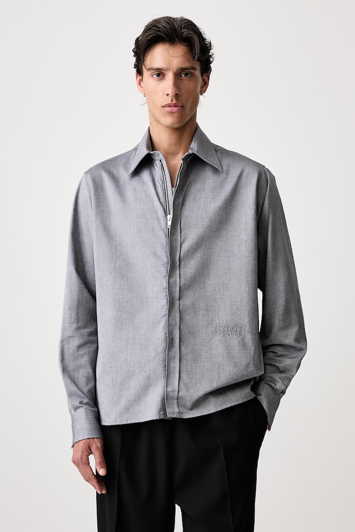 MM6 Maison Margiela Koszula bawełniana męska szary SH0DT0049.M36015