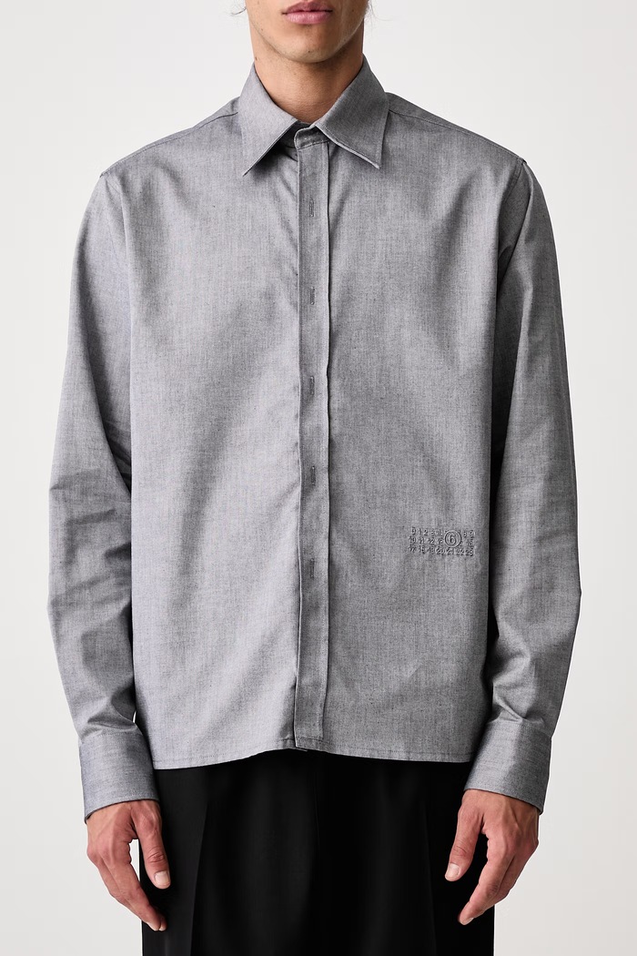 Koszula bawełniana męska MM6 Maison Margiela szary SH0DT0049.M36015