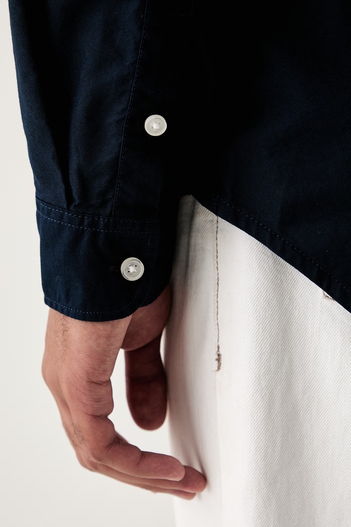 Tommy Jeans πουκάμισο ανδρικό βαμβακερό DM0DM23711 σκούρο μπλε