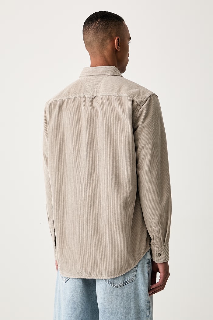 Odzież Tommy Jeans koszula męska sztruksowa DM0DM23705 beżowy