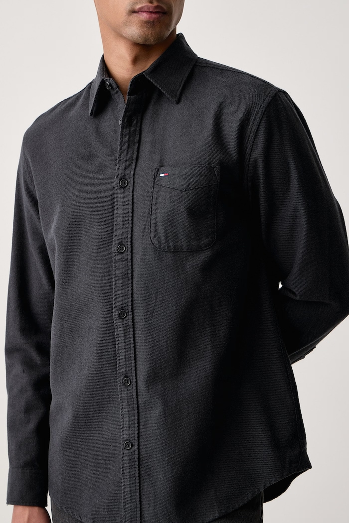 Košulja za muškarce od pamuka Tommy Jeans DM0DM23529 crna