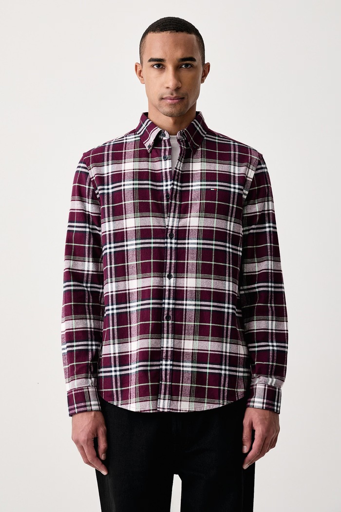 Tommy Jeans Koszula męska bawełniana bordowy DM0DM23528
