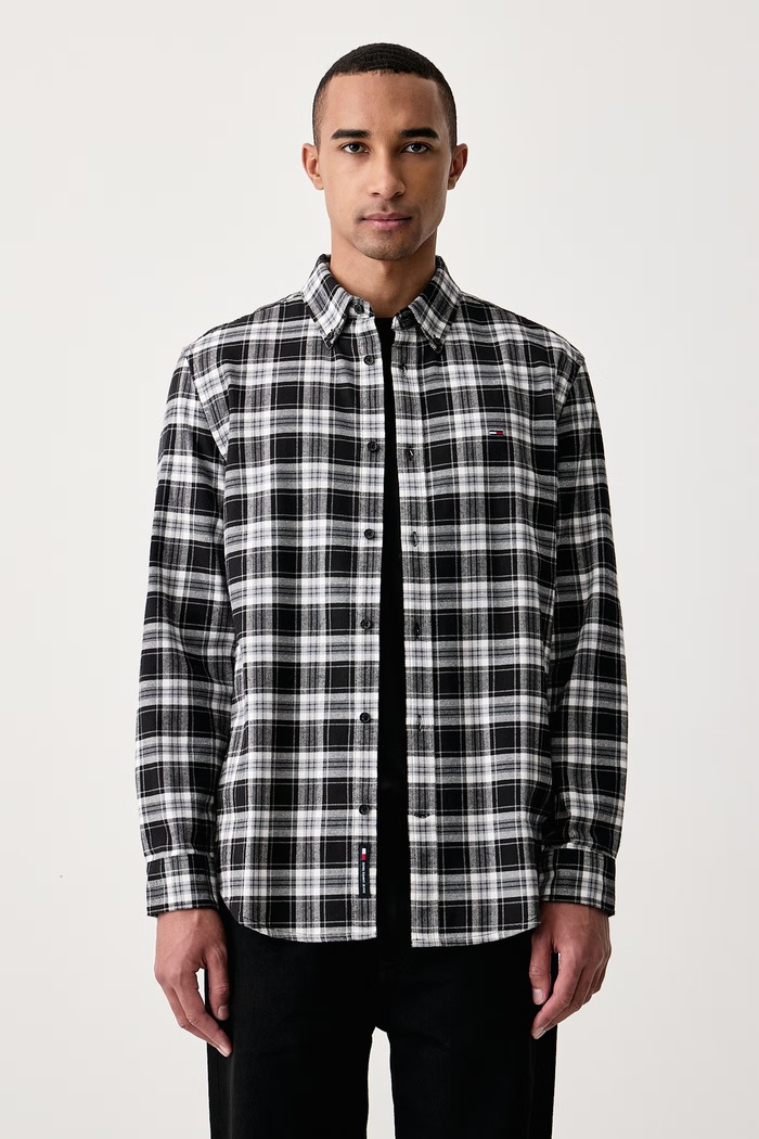 Tommy Jeans Koszula męska bawełniana czarny DM0DM23528