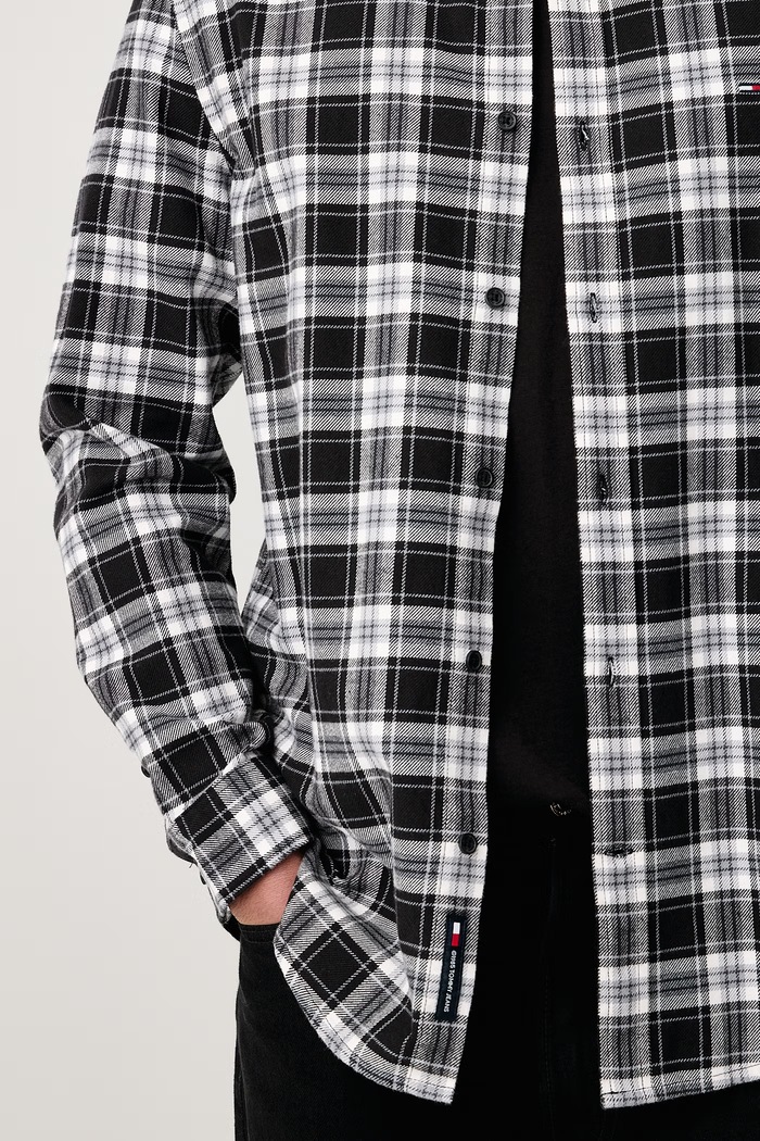 Koszula męska bawełniana Tommy Jeans DM0DM23528 czarny