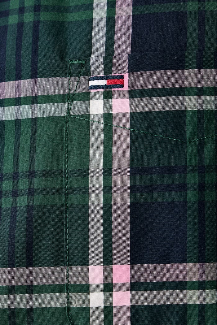 Košulja za muškarce od pamuka Tommy Jeans zelena DM0DM23527