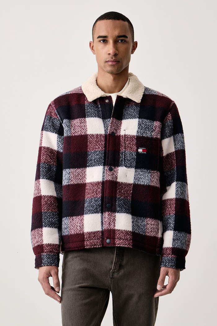 Tommy Jeans Kurtka koszulowa męska bordowy DM0DM23523