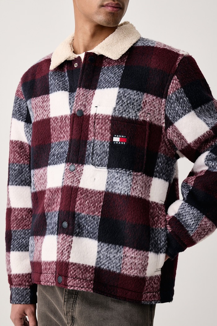 Kurtka koszulowa męska Tommy Jeans DM0DM23523 bordowy
