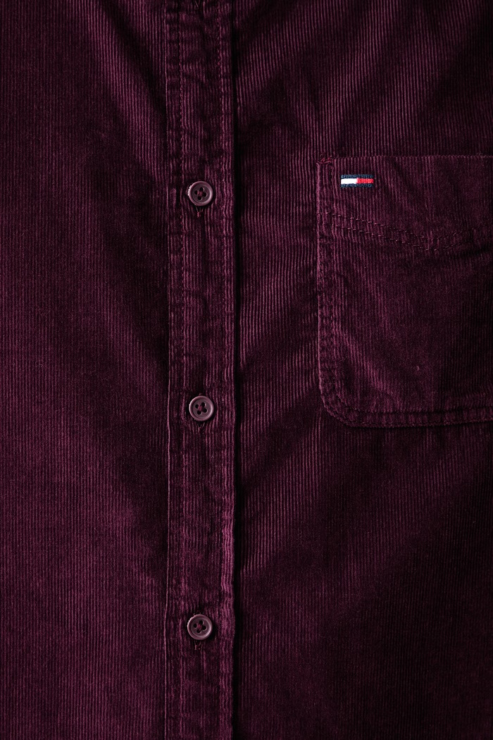 Koszula dziecięca sztruksowa Tommy Jeans bordowy DM0DM23517