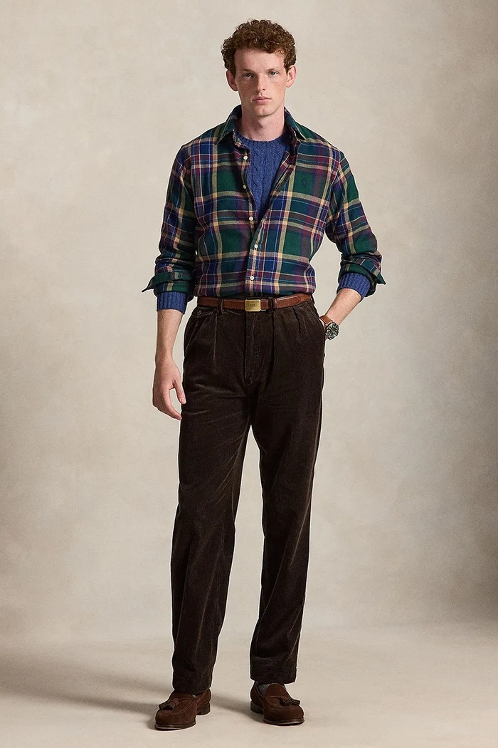Odzież Polo Ralph Lauren Koszula męska bawełniana 710B30152 zielony