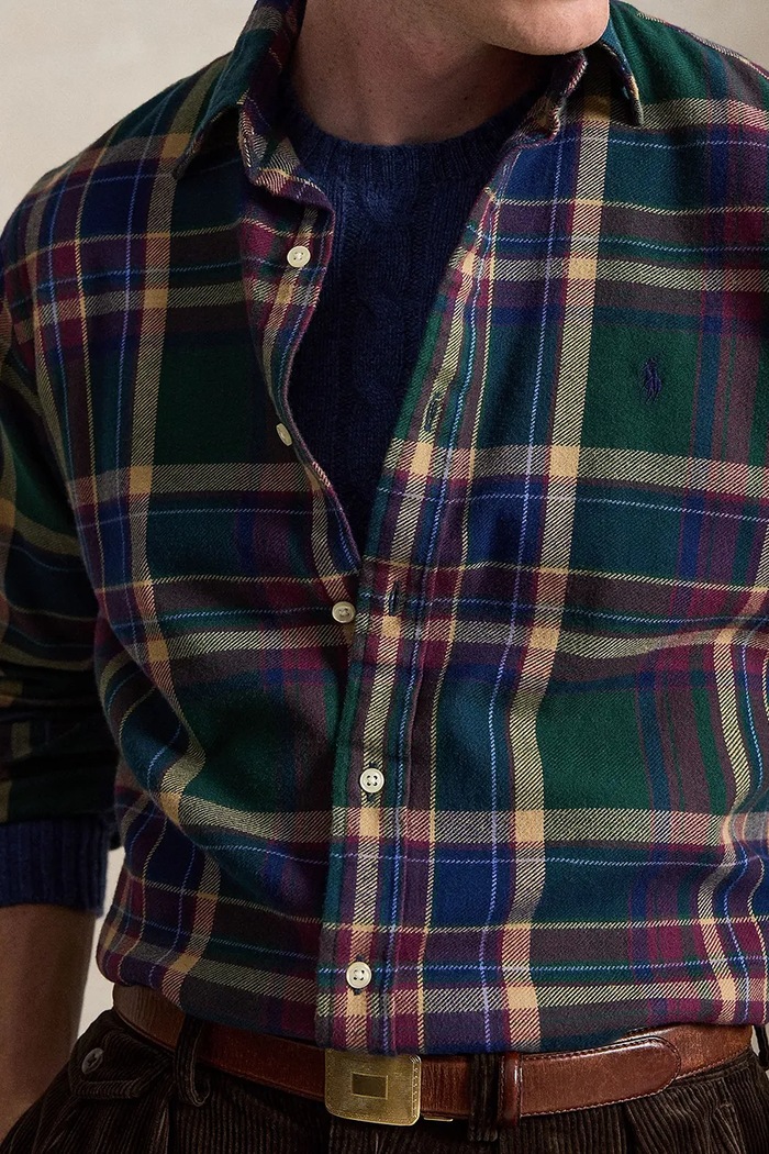 Koszula męska bawełniana Polo Ralph Lauren 710B30152 zielony