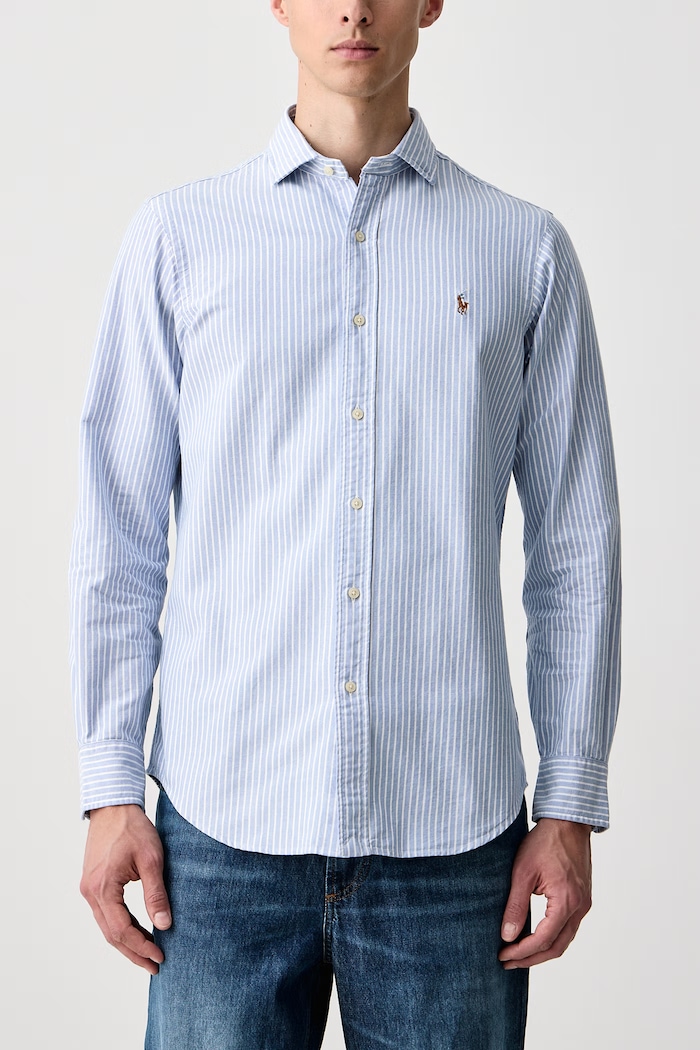Koszula męska bawełniana Polo Ralph Lauren 710P00525 niebieski