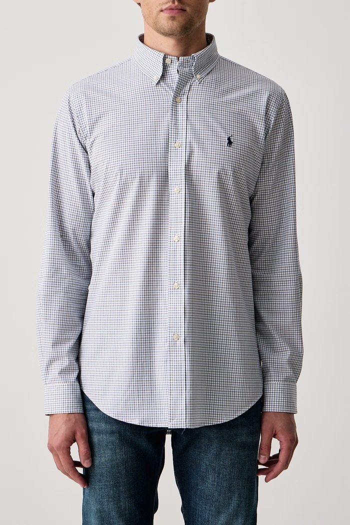 Koszula męska z bawełną Polo Ralph Lauren 710B30251 niebieski