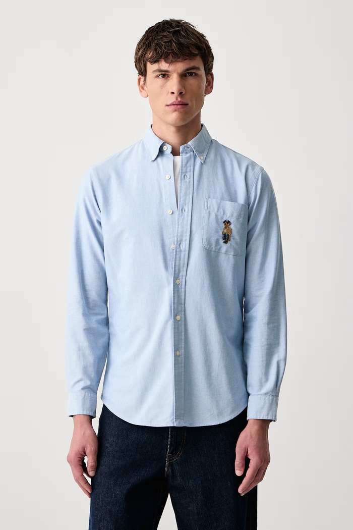Polo Ralph Lauren Рубашка оксфорд мужская хлопковая голубой 710B30248