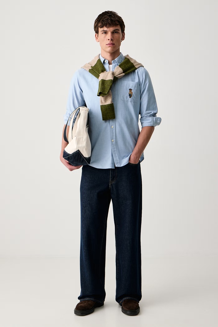 Polo Ralph Lauren Рубашка оксфорд мужская хлопковая 710B30248 голубой AW26