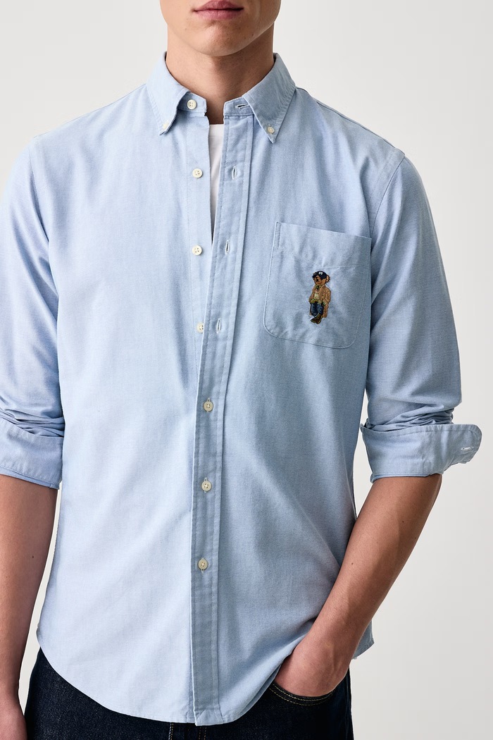 Рубашка оксфорд мужская хлопковая Polo Ralph Lauren 710B30248 голубой
