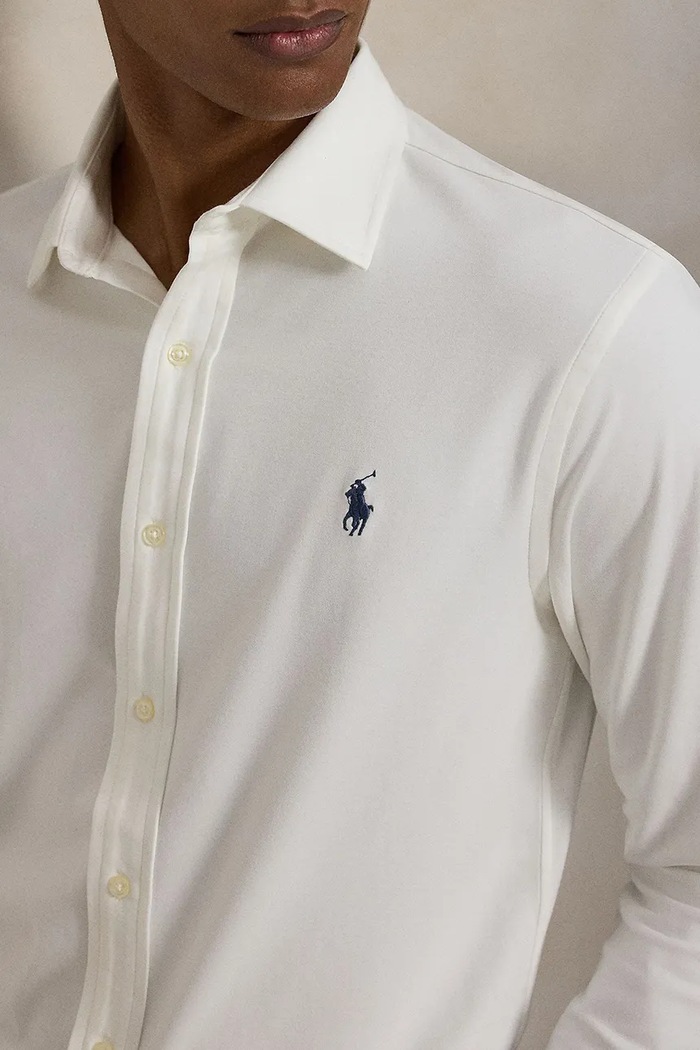 Koszula męska z bawełną Polo Ralph Lauren 710B26145 biały