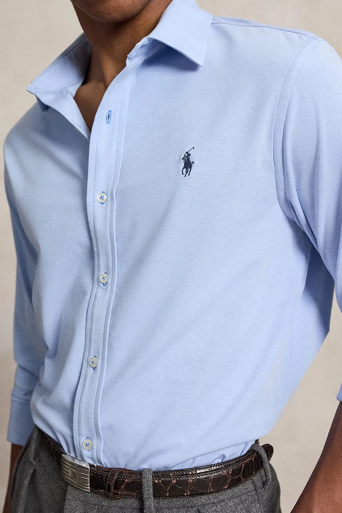 Koszula męska z bawełną Polo Ralph Lauren 710B26145 niebieski