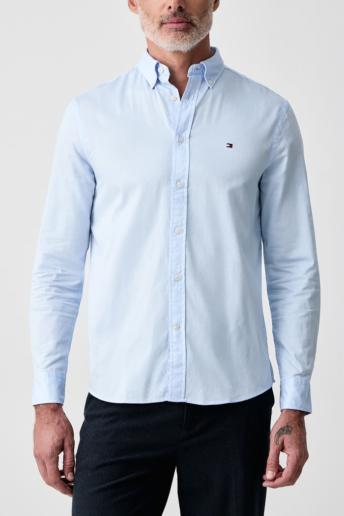Πουκάμισο ανδρικό βαμβακερό Tommy Hilfiger MW0MW44570 μπλε