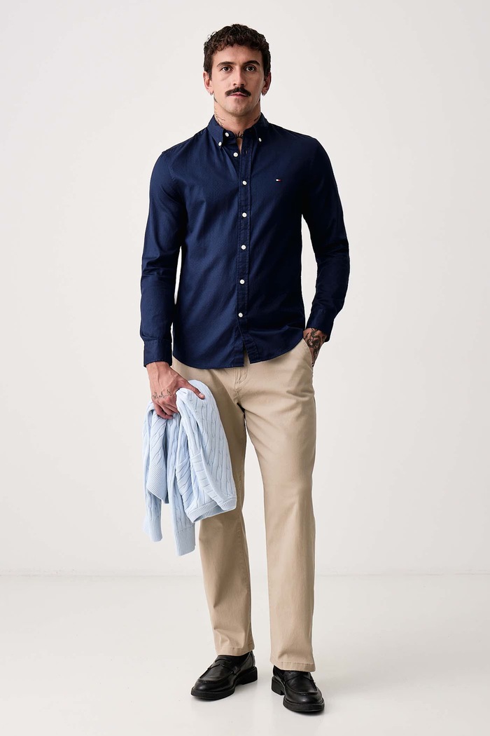 Tommy Hilfiger Koszula męska bawełniana MW0MW44570 granatowy AW26