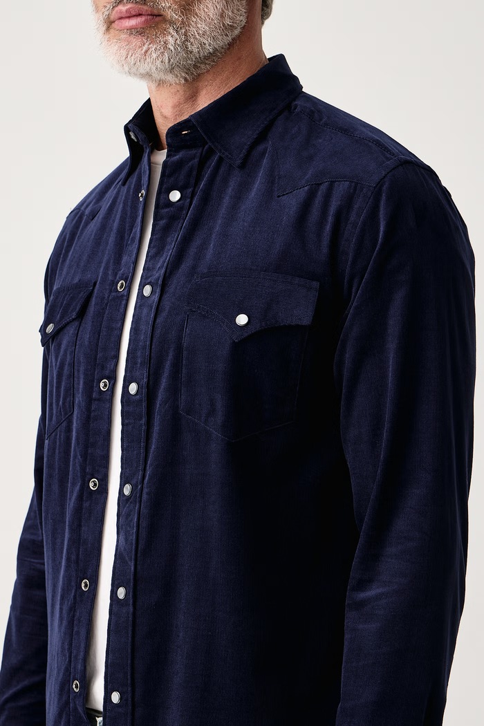Πουκάμισο ανδρικό κοτλέ Tommy Hilfiger MW0MW45647 σκούρο μπλε