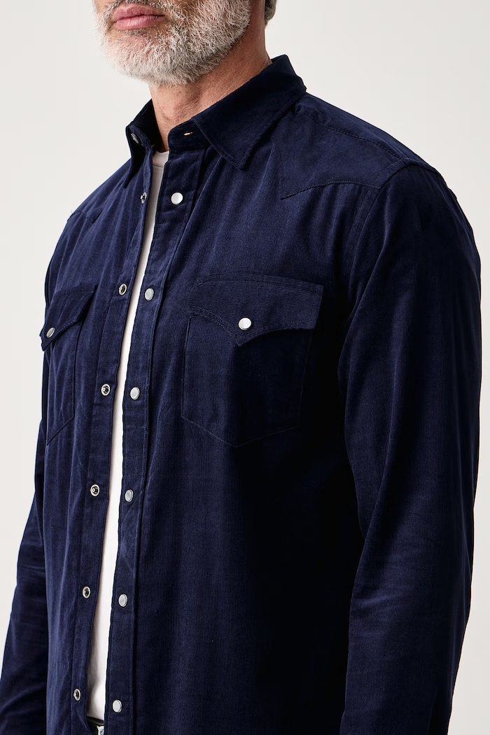 Πουκάμισο ανδρικό κοτλέ Tommy Hilfiger MW0MW45647 σκούρο μπλε
