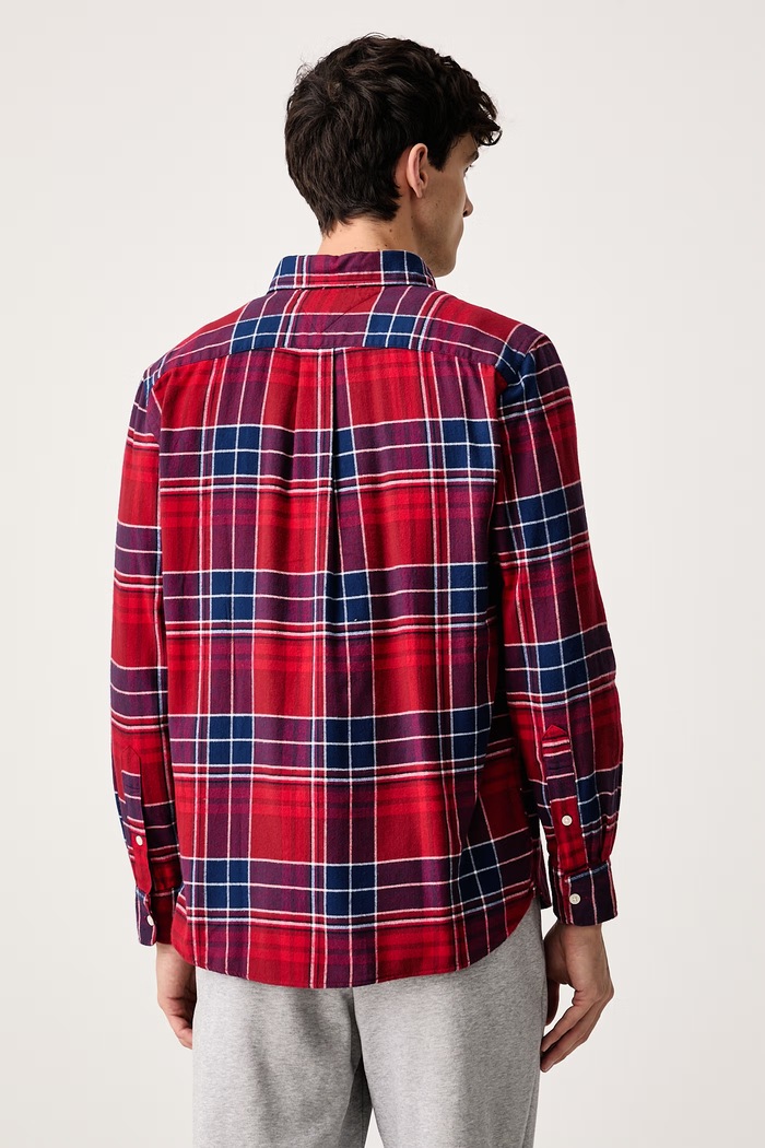 Oblečení Tommy Hilfiger Košile pánská bavlněná MW0MW44592 burgundské