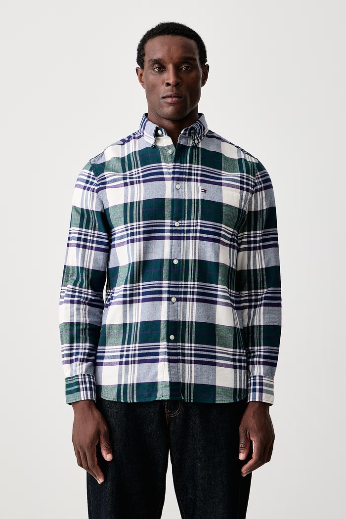 Tommy Hilfiger Koszula męska bawełniana zielony MW0MW44592