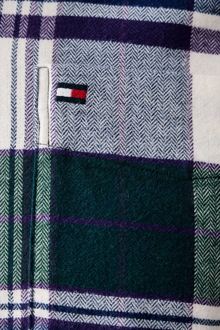 Koszula męska bawełniana Tommy Hilfiger zielony MW0MW44592