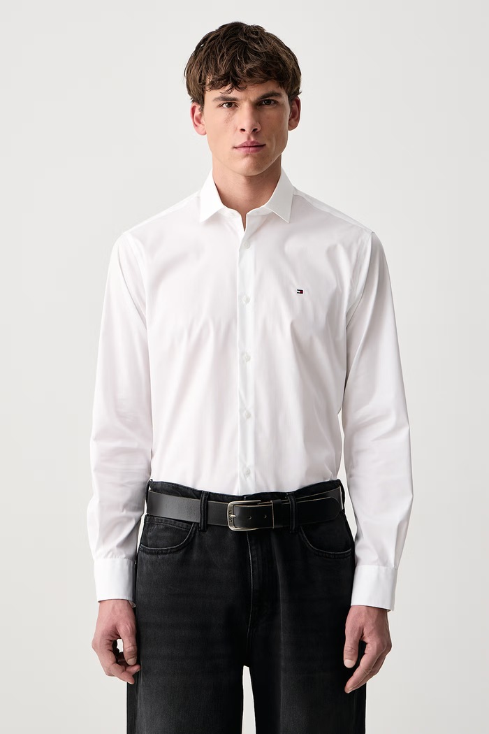 Tommy Hilfiger Koszula męska z bawełną biały MW0MW45307
