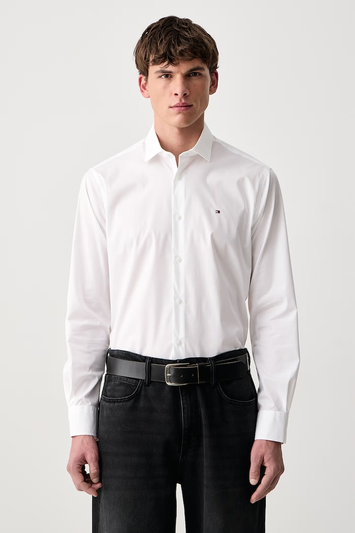 Tommy Hilfiger Koszula męska z bawełną biały MW0MW45307